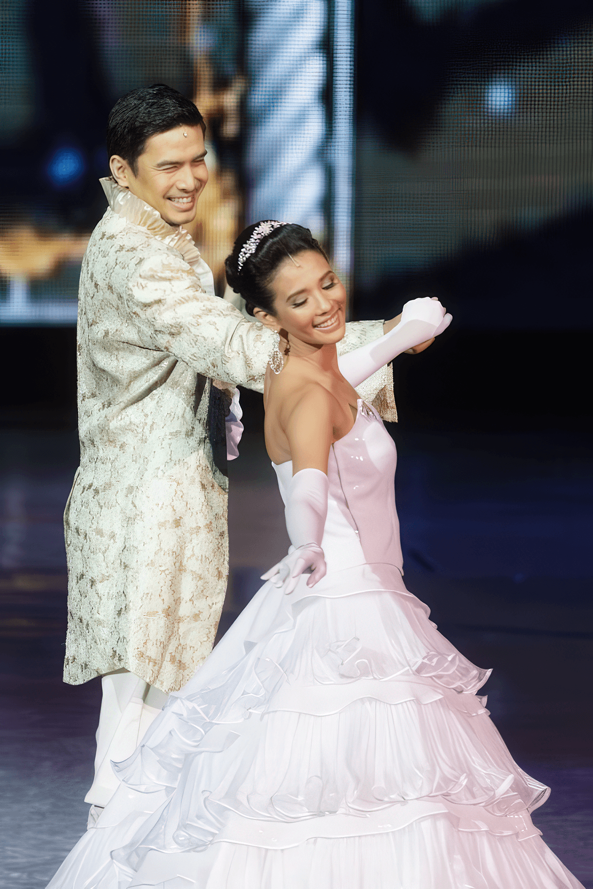 Karylle Tatlonghari and Christian Bautista lead the cast of Cinderella, portraying the iconic roles of Cinderella and Prince Christopher.
