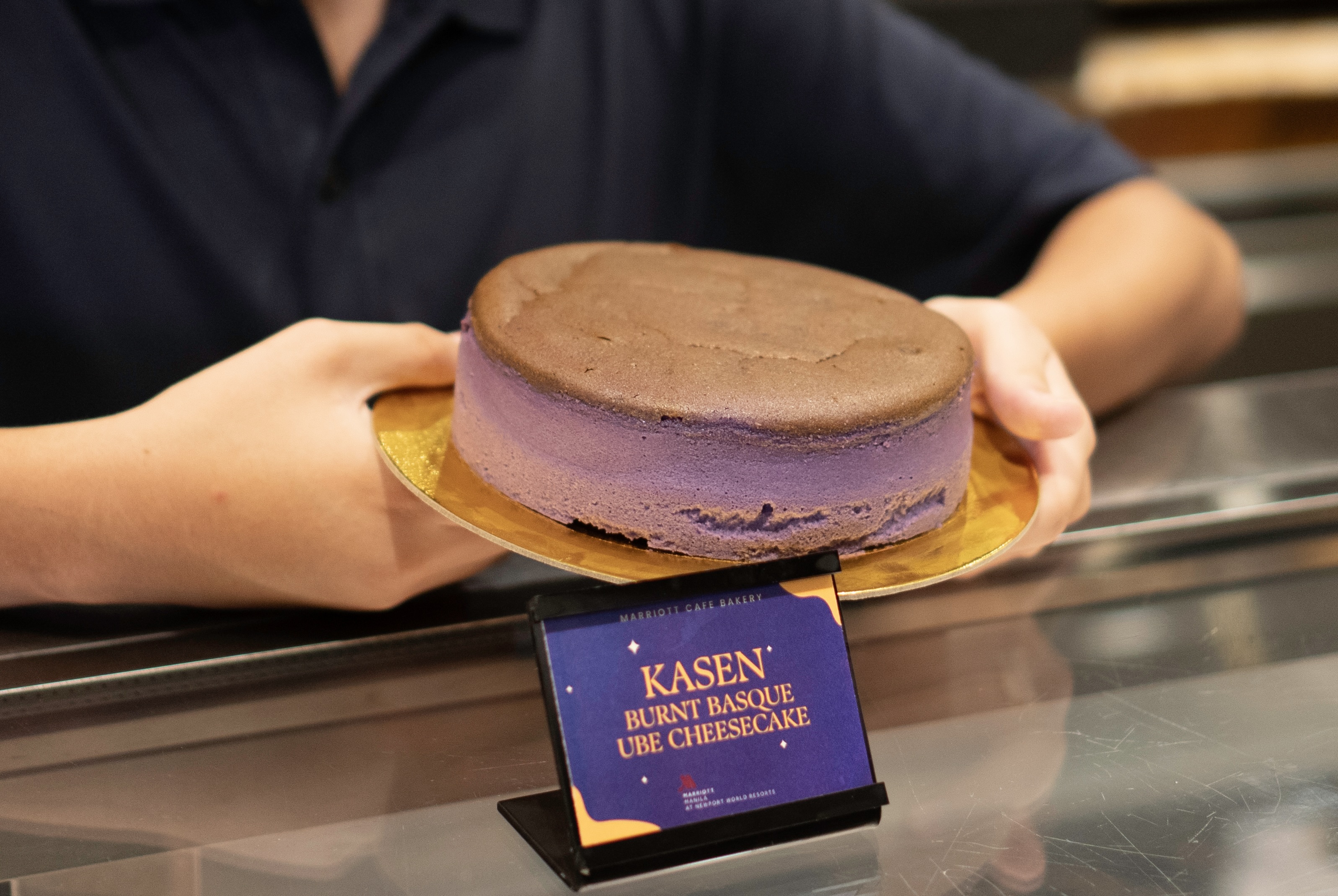 Kasen Burnt Basque Ube Cheesecake at the Marriott Café Bakery, Manila Marriott Hotel at Newport World Resorts