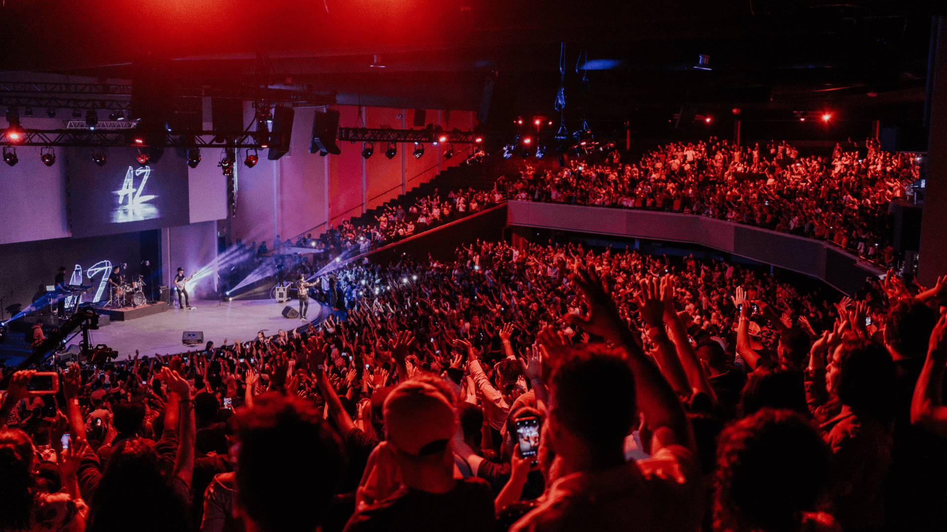 People watching a concert.