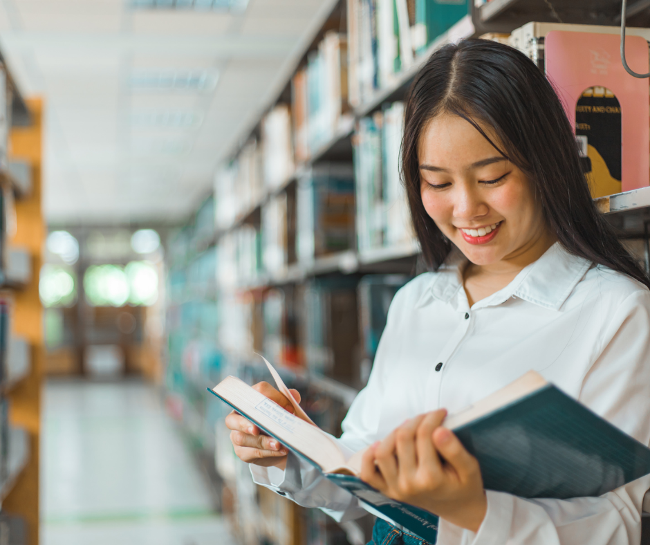 A girl reading a book