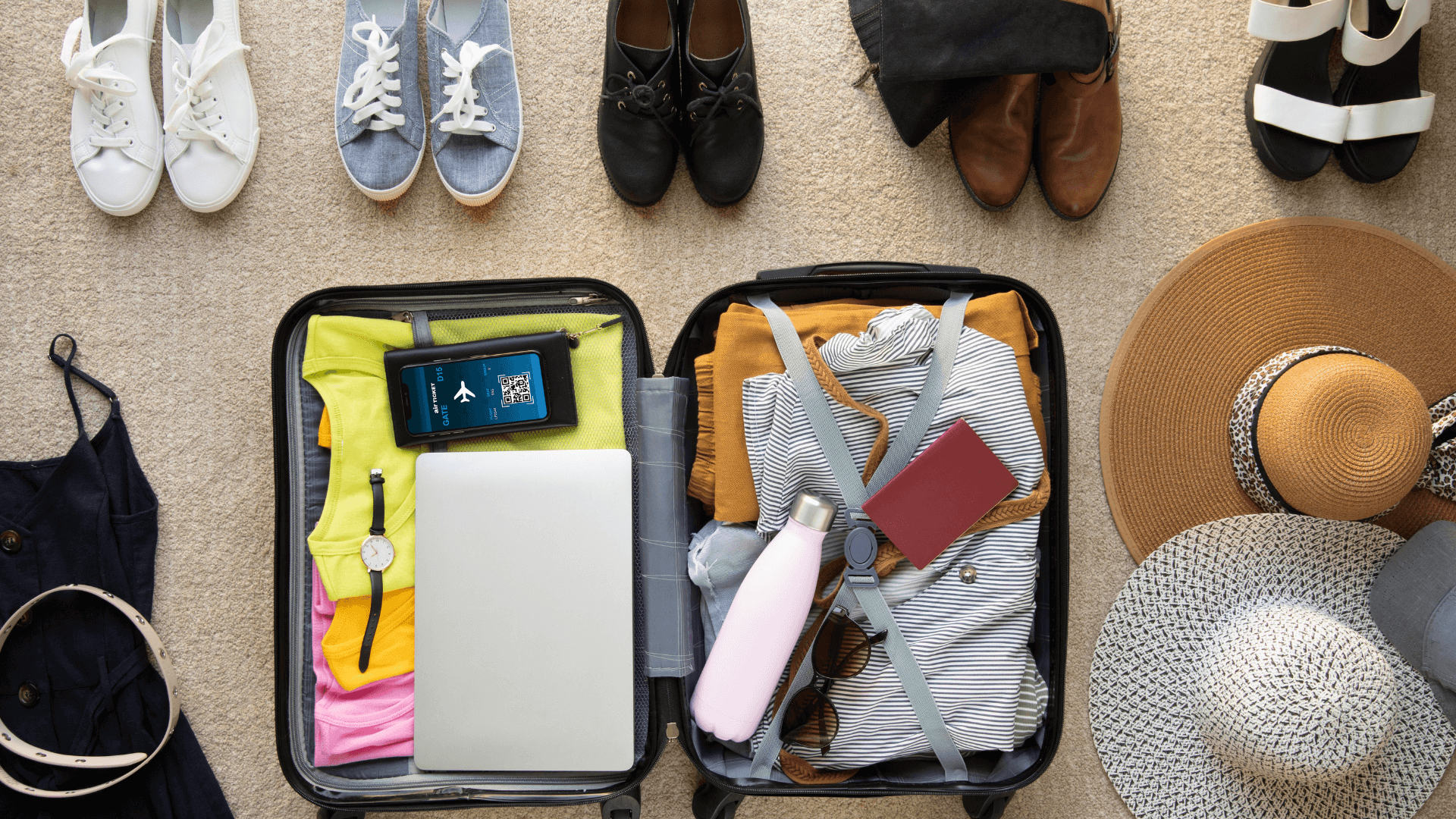 Travel luggage of a teenager