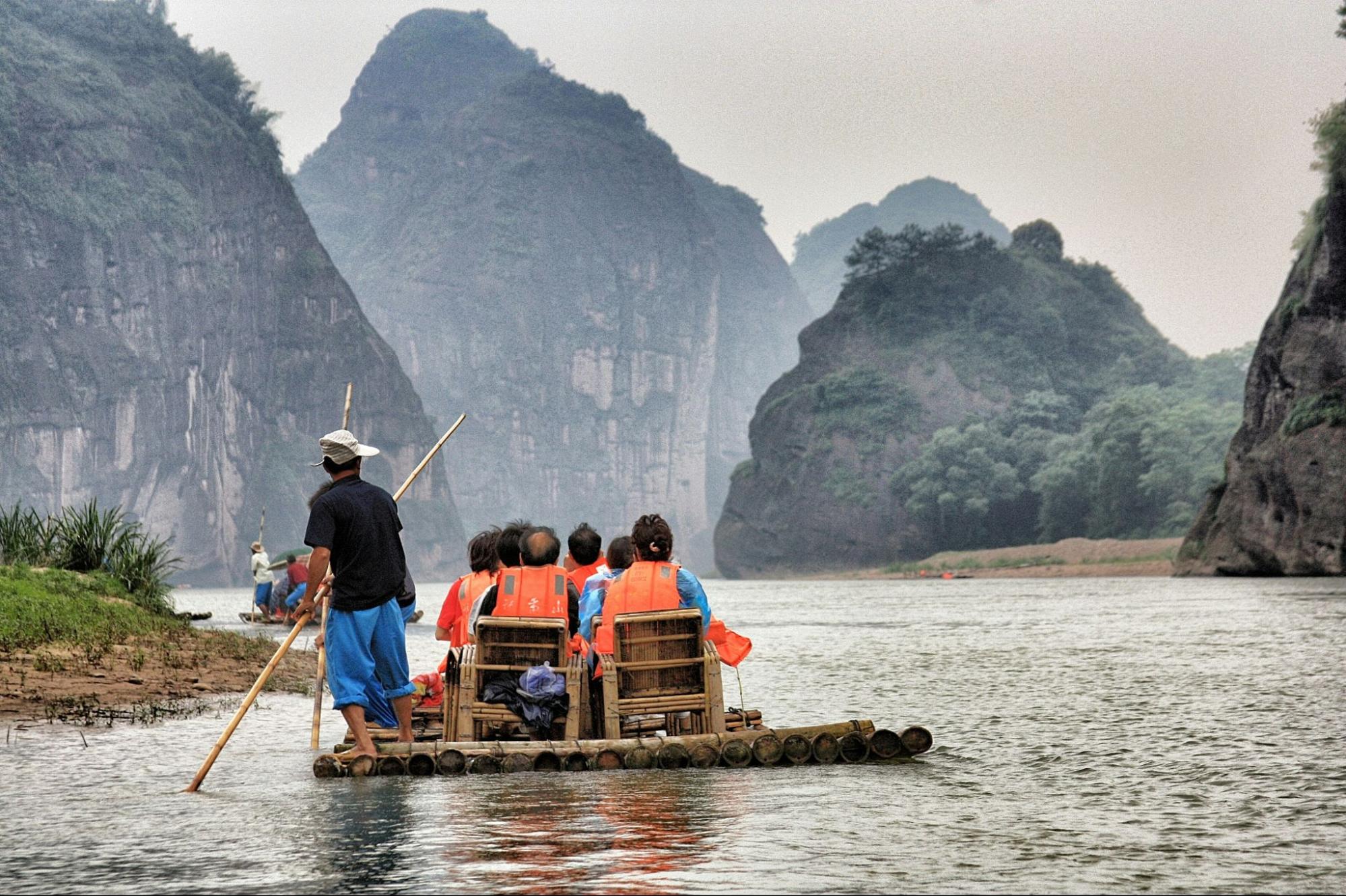 Local tour with a bamboo boat