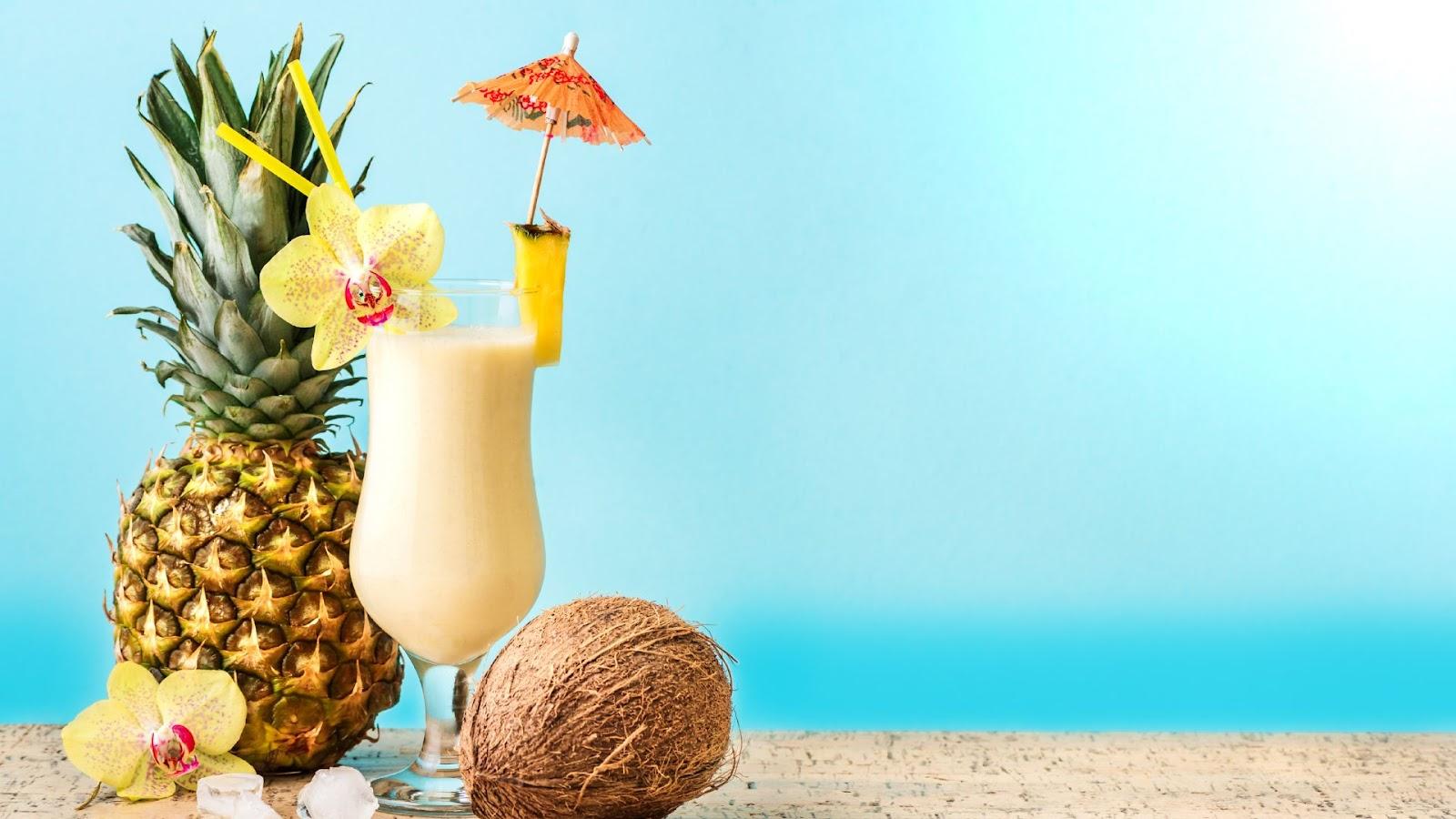 Glass of Virgin Piña Colada mocktail