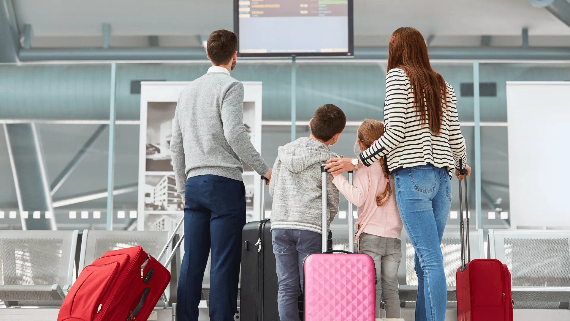 Family in an airport