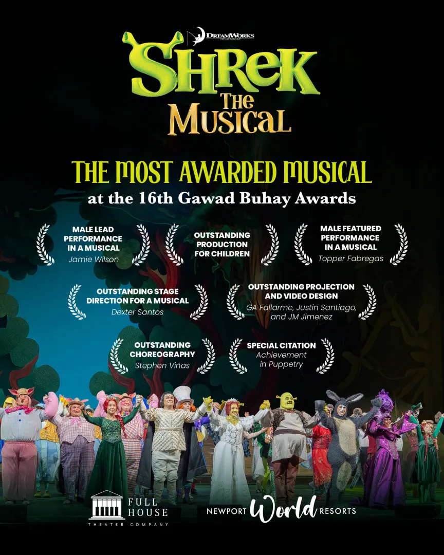 Full House Theater Company’s Shrek The Musical is the most awarded musical at 16th Gawad Buhay Awards