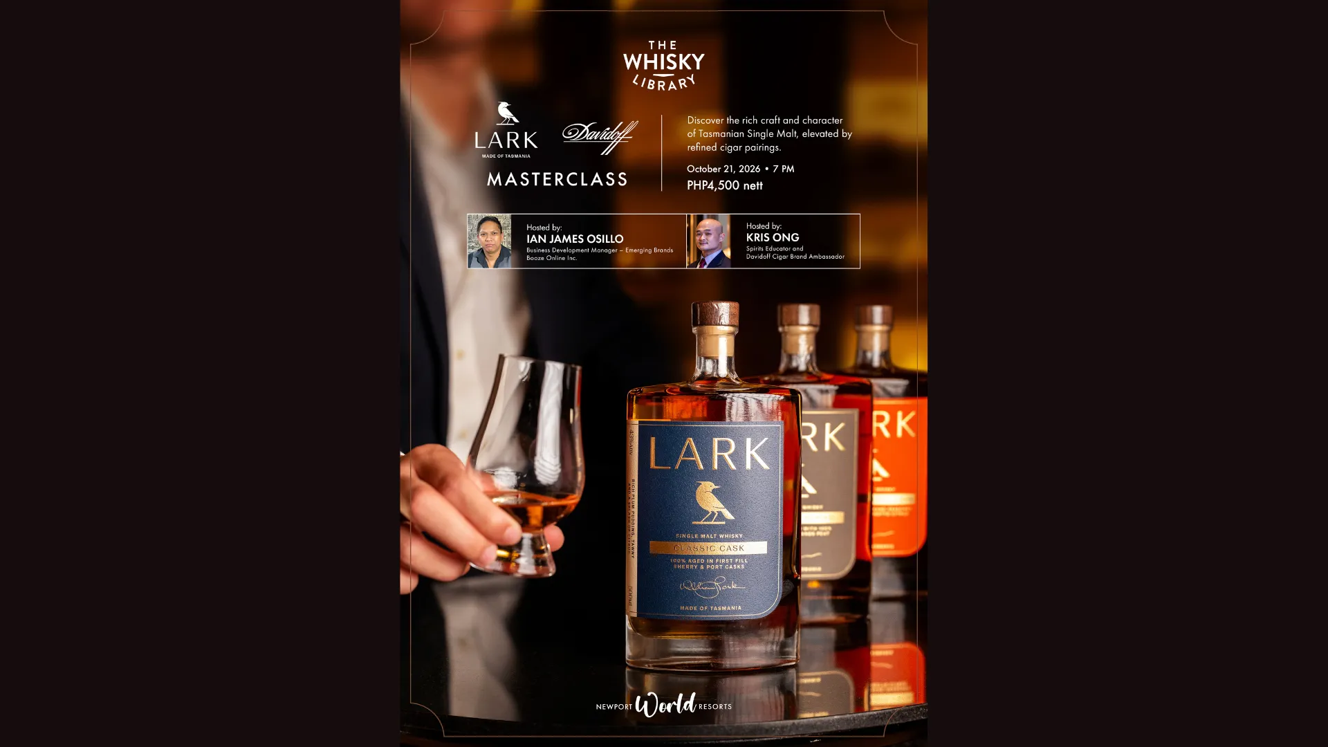 The Whisky Library at Newport World Resorts traces the character of Tasmania through LARK Whisky